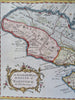 Martinique Caribbean Island Fort-de-France 1762 Kitchin charming hand color map
