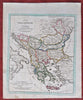 Ottoman Balkans Bosnia Serbia Albania Greece Wallachia 1818 Walch map