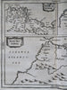 North Africa Morocco Atlas Mountains Tunis 1678 Waesburg engraved map