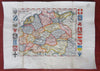 Holy Roman Empire Germany Austria Prussia 1708 rare decorative 16 flags map