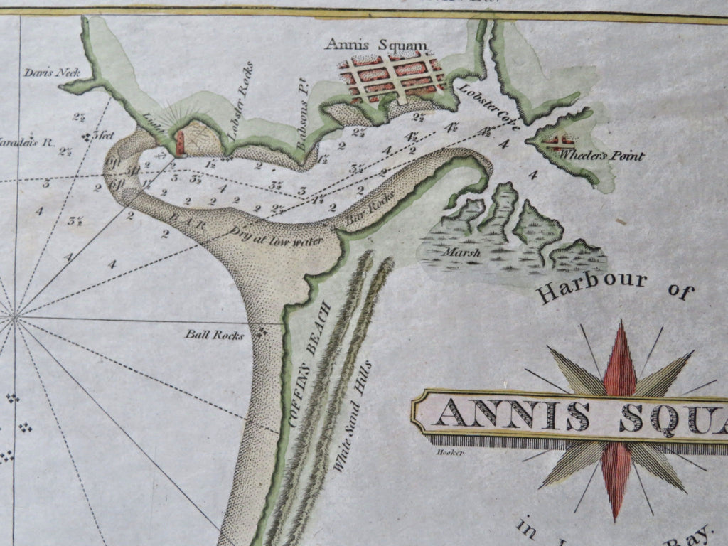 Annis Squam Harbor Ipswich Bay Massachusetts 1841 Blunt coastal survey map