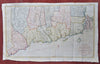 Rhode Island & Connecticut states 1802 scarce Harris hand colored map