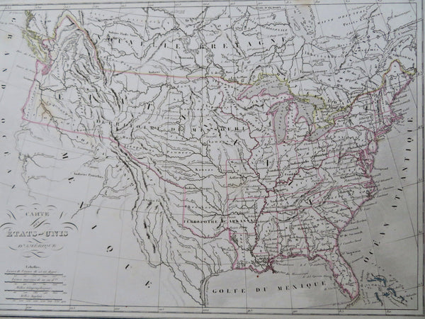 United States Missouri Territorial + Disputed Oregon Border 1846 Thierry map