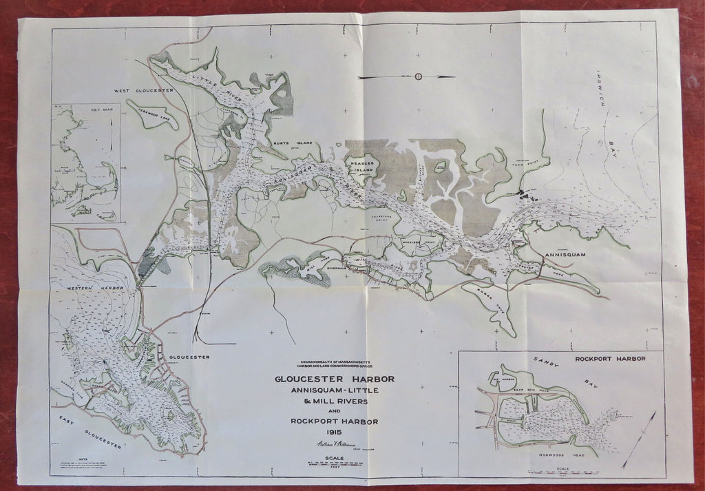 Gloucester Rockport Hrbr Annisquam Massachusetts 1915 Williams HC coastal survey