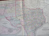 Texas state Galveston Bay inset 1887 Bradley-Mitchell map