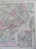 Boston Massachusetts South Boston Charleston Cambridge 1887 Bradley-Mitchell map