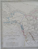 Canada Russian Alaska Disputed Border in NW United States c. 1845 Thierry map