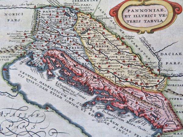 Pannonia & Illyricum Roman Provinces Dalmatian Coast Hungary 1661 Jansson map
