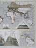 Mountain Ranges Spices Pepper Chocolate Coffee Tea Sugar c. 1850's world map