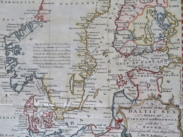 Baltic Sea Scandinavia Finland Denmark Sweden 1748 Jefferys decorative map