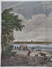Liverpool England Harbor View Sailing Ships c. 1844 fine Walker hand color view