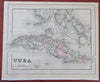 Cuba Caribbean Sea Havana Bahamas Isle of Pines 1887 Bradley-Mitchell map