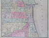 Chicago Illinois Lake Michigan 1887 Bradley-Mitchell detailed city plan map