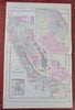 California with San Francisco city plan 1887 Bradley-Mitchell large map