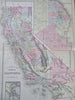 California with San Francisco city plan 1887 Bradley-Mitchell large map