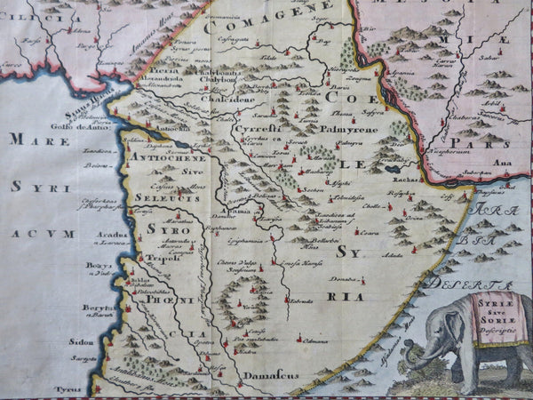 Syria Ancient World Antioch Palmyra Tripoli Damascus 1697 Cluverius map