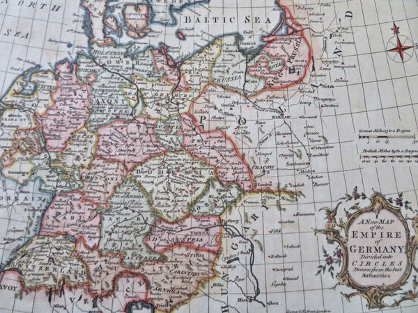 Holy Roman Empire Germany Austria Prussia Bavaria 1759 Rollos engraved map