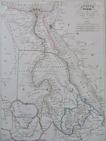Egypt Abyssinia Nubia Red Sea Nile River Cairo Addis Abababa 1846 Thierry map