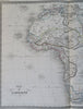 Africa Continent Mts. of Moon Donga 1846 Thierry uncommon folio sheet map