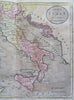 Italy Papal States Savoy Tuscany Piedmont Naples c. 1801 Oliver & Boyd rare map