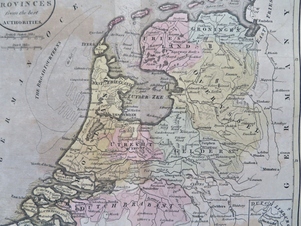 Seven United Provinces Low Countries Holland c. 1801 Oliver & Boyd rare map