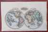 World Map Eastern & Western Hemispheres 1830 Starling miniature map
