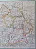 Kingdom of Bavaria Baden Württemberg German Confederation 1818 Walch Map