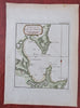 Oristano Sardinia Italy Coastal Survey City Plan 1760 engraved nautical map
