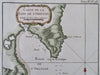 Oristano Sardinia Italy Coastal Survey City Plan 1760 engraved nautical map
