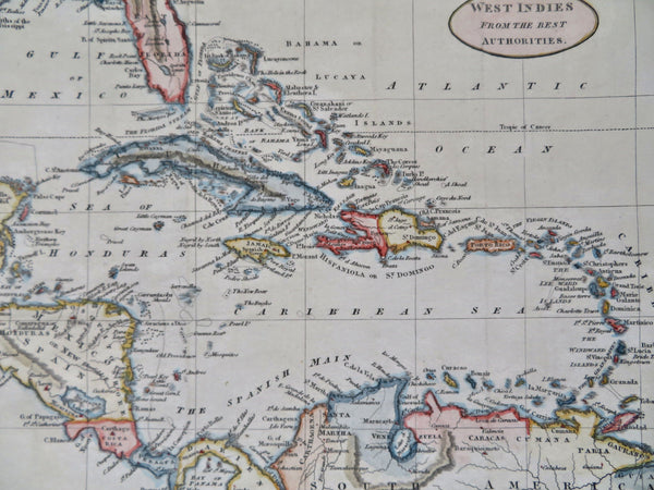 Caribbean Sea Cuba Bahamas Jamaica Haiti Puerto Rico 1823 Tegg map