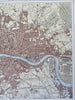 London City Plan Thames River Regent's Park Hyde Park c. 1850's Schmidt map