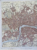 London City Plan Thames River Regent's Park Hyde Park c. 1850's Schmidt map