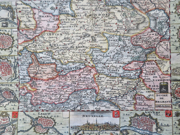 Duchy of Brabant Belgium Luxembourg Brussels Maastricht 1708 de la Feuille map