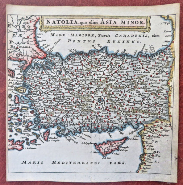 Ottoman Empire Anatolia Asia Minor Turkey Cyprus 1686 fine miniature map