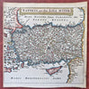 Ottoman Empire Anatolia Asia Minor Turkey Cyprus 1686 fine miniature map