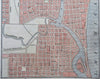 Milwaukee Wisconsin Detailed City Plan 1853 cerographic hand colored small map