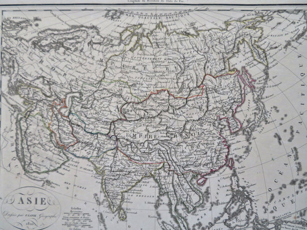 Asia Ottoman Empire Arabia India China Korea Russia 1810 rare hand color map