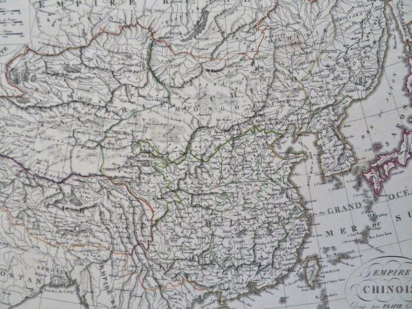Qing Empire China Mongolia Tibet Korea Japan 1810 scarce engraved hand color map