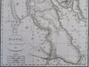 Egypt Nile River Cairo Thebes Red Sea Nubia 1810 Lapie engraved map