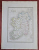 Ireland Dublin Galway Waterford Derry Waterford 1846 scarce engraved map