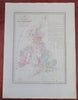 Geology British Isles Mineralogical Map Ireland England Wales 1846 Thierry map