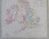 Geology British Isles Mineralogical Map Ireland England Wales 1846 Thierry map