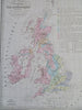 Geology British Isles Mineralogical Map Ireland England Wales 1846 Thierry map