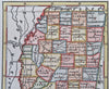 Mississippi 1853 state map w/ fine hand color scarce