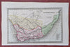South Africa Cape Colony Cape Town Boer Natal 1831 Starling miniature map