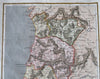 Portugal country by itself 1830's Harrison lovely engraved hand colored map