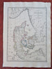 Kingdom of Denmark Sjaelland Jylland Fyn Copenhagen Baltic Sea 1810 Lapie map