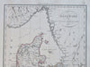 Kingdom of Denmark Sjaelland Jylland Fyn Copenhagen Baltic Sea 1810 Lapie map