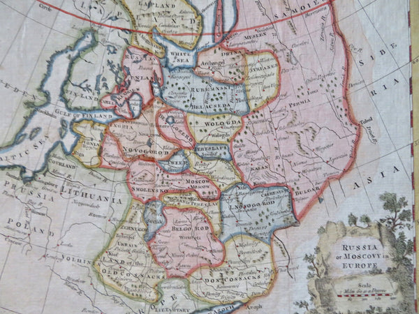 Russian Empire Muscovy Livonia Finland Ukraine Don Cossacks 1771 engraved map