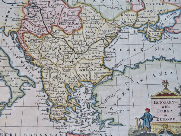 Ottoman Empire Austria-Hungary Balkans Serbia Albania Croatia 1770's Kitchin map